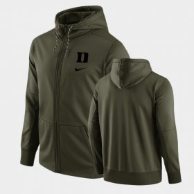 Tonal Logo Stack Duke Full-Zip Men's Olive Hoodie 664294-517