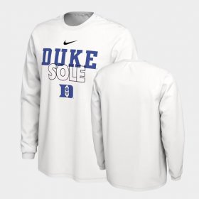 On Court Duke Blue Devils Long Sleeve Men's White T-Shirt 796557-310