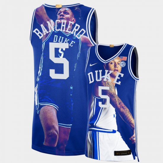 #5 Paolo Banchero March Madness Blue Devils 2022 Highlights Fashion Edition Men Blue Jersey 474139-866