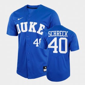 #40 RJ Schreck College Baseball Blue Devils 2022 Replica Men's Royal Jersey 555809-783