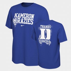 College Basketball Blue Devils Coach K Kameron Krazie Men's Royal T-Shirt 314513-182