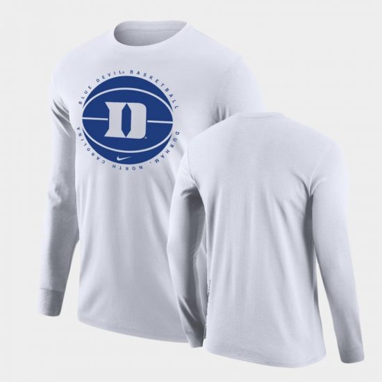 Duke Blue Devils Basketball Long Sleeve Mens White T-Shirt 426407-332