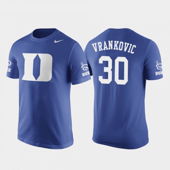#30 Antonio Vrankovic Future Stars Duke University Basketball Replica Men\'s Royal T-Shirt 622897-471