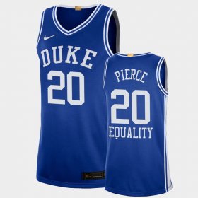 #20 Cason Pierce Equality Social Justice Blue Devils 2020-21 College Basketball Men's Blue Jersey 406912-666