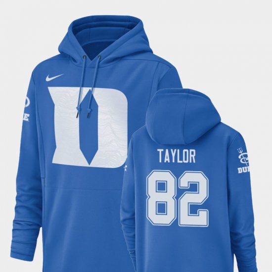 #82 Chris Taylor Champ Drive Blue Devils Football Performance Men Royal Hoodie 263907-392