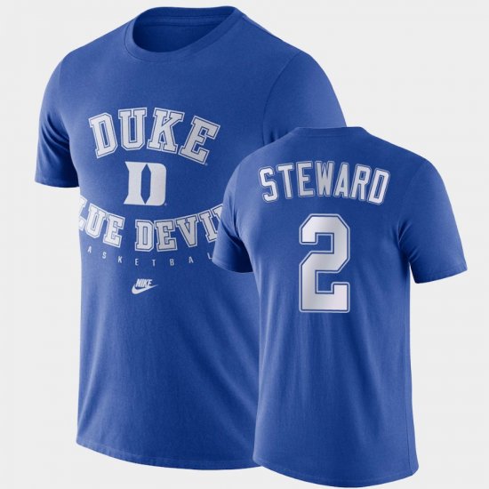 #2 DJ Steward Retro Basketball Duke Blue Devils Mens Royal T-Shirt 634754-745