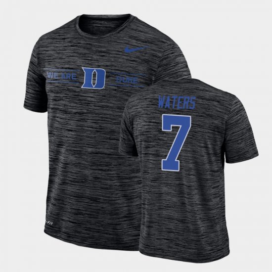 #7 Jordan Waters GFX Velocity Duke University Sideline Legend Performance Men Black T-Shirt 510907-509