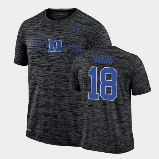 #18 Quentin Harris GFX Velocity Duke Blue Devils Sideline Legend Performance Mens Black T-Shirt 355123-554
