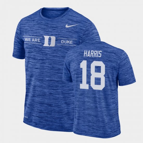 #18 Quentin Harris GFX Velocity Duke University Sideline Legend Performance Mens Royal T-Shirt 776528-853