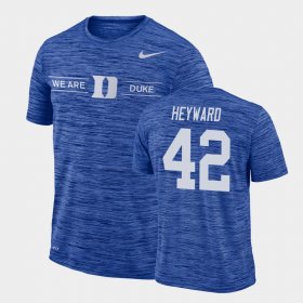 #42 Shaka Heyward GFX Velocity Duke University Sideline Legend Performance Men Royal T-Shirt 602142-907