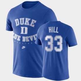 #33 Grant Hill Retro Basketball Duke Men Royal T-Shirt 955552-128