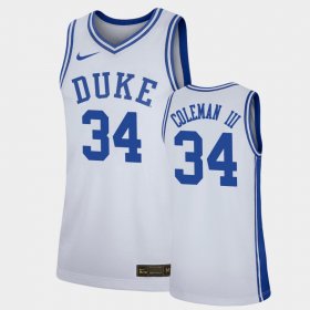 #34 Henry Coleman III Replica Duke Basketball Men White Jersey 945627-194