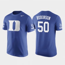 #50 Justin Robinson Future Stars Blue Devils Basketball Replica Mens Royal T-Shirt 511234-711