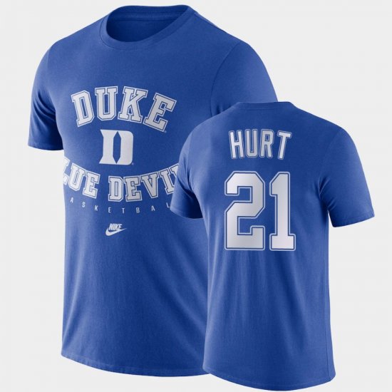 #21 Matthew Hurt Retro Basketball Blue Devils Men\'s Royal T-Shirt 900002-201