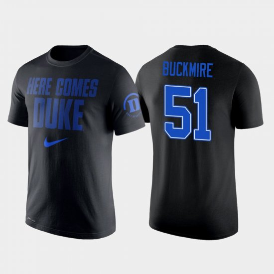 #51 Mike Buckmire College Basketball Duke University 2 Hit Performance Men\'s Black T-Shirt 305640-277