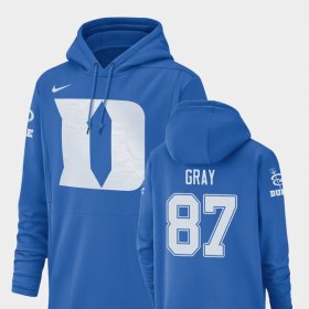 #87 Noah Gray Champ Drive Duke Blue Devils Football Performance Men's Royal Hoodie 586519-387