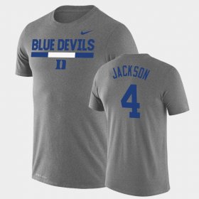 #4 Deon Jackson Team DNA Duke Blue Devils Legend Performance Mens Heathered Gray T-Shirt 245829-887