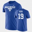 #19 Jake Bobo Team DNA Duke Blue Devils Legend Performance Mens Royal T-Shirt 226172-327