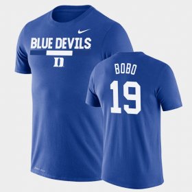 #19 Jake Bobo Team DNA Duke Blue Devils Legend Performance Mens Royal T-Shirt 226172-327