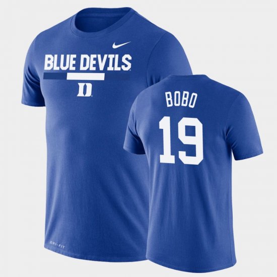 #19 Jake Bobo Team DNA Duke Blue Devils Legend Performance Mens Royal T-Shirt 226172-327