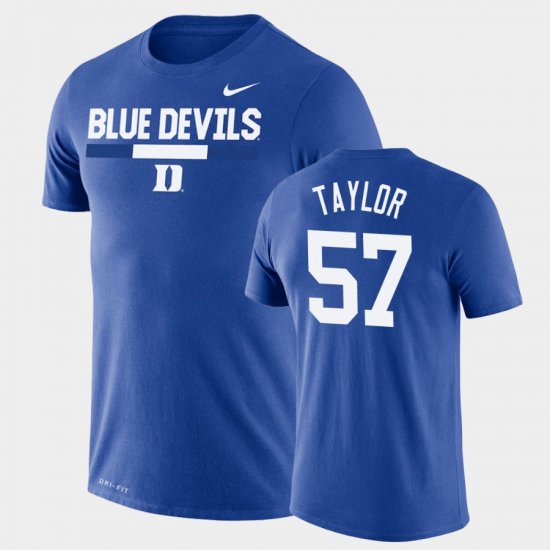 #57 John Taylor Team DNA Duke Legend Performance Mens Royal T-Shirt 190783-811