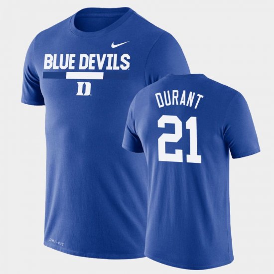 #21 Mataeo Durant Team DNA Duke Blue Devils Legend Performance Mens Royal T-Shirt 766363-720