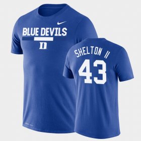 #43 Rocky Shelton II Team DNA Duke University Legend Performance Men's Royal T-Shirt 247591-779