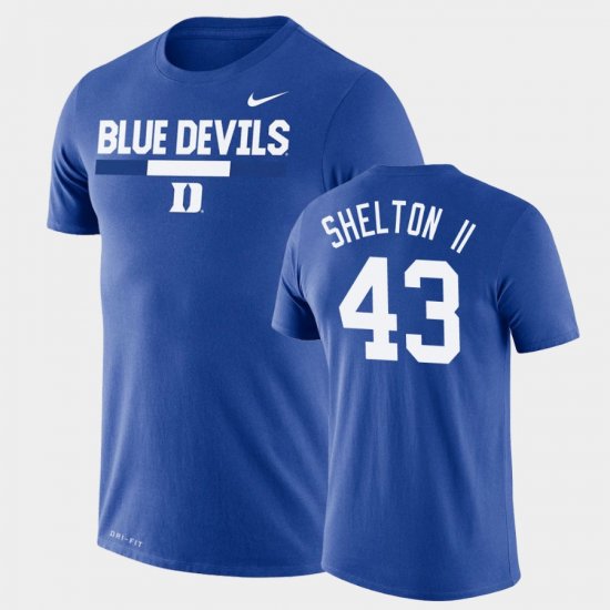#43 Rocky Shelton II Team DNA Duke University Legend Performance Men\'s Royal T-Shirt 247591-779