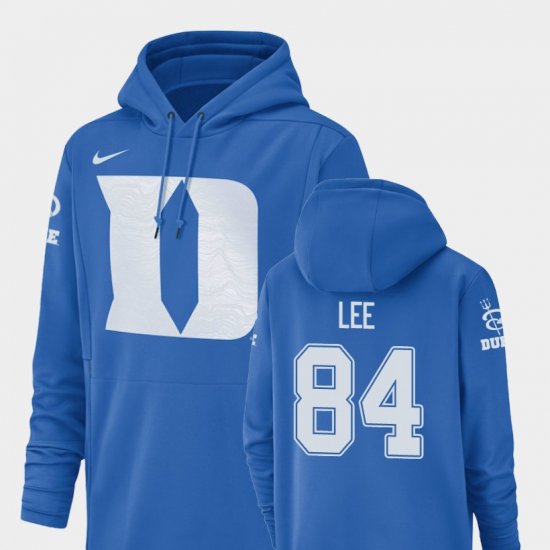 #84 Trevon Lee Champ Drive Duke University Football Performance Mens Royal Hoodie 728429-312