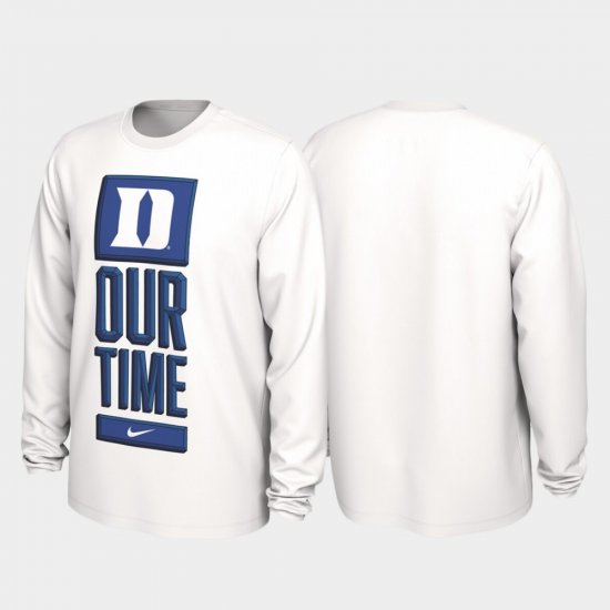 2020 March Madness Blue Devils Our Time Bench Legend Men\'s White T-Shirt 113076-848