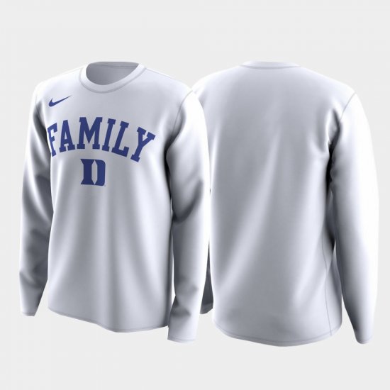 Family on Court Duke Blue Devils March Madness Legend Basketball Long Sleeve Men\'s White T-Shirt 622430-383